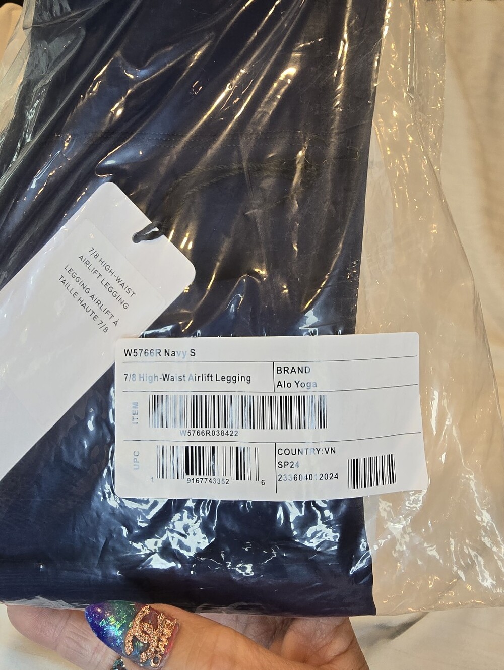 ALO Yoga Navy 7/8 High-Waist Leggings - Deep Navy - Picture 3 of 4